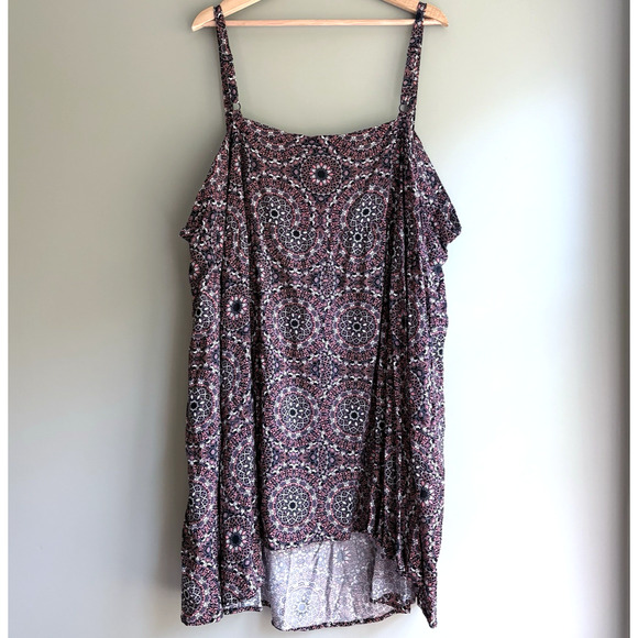 Torrid Medallion Print Babydoll Mini Dress Strappy Swing Tunic Boho Plus Size 5X - Picture 9 of 15